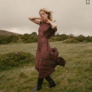 NWT Doen Gillianne Dress Adaline Plaid Silk Chiffon 1930s